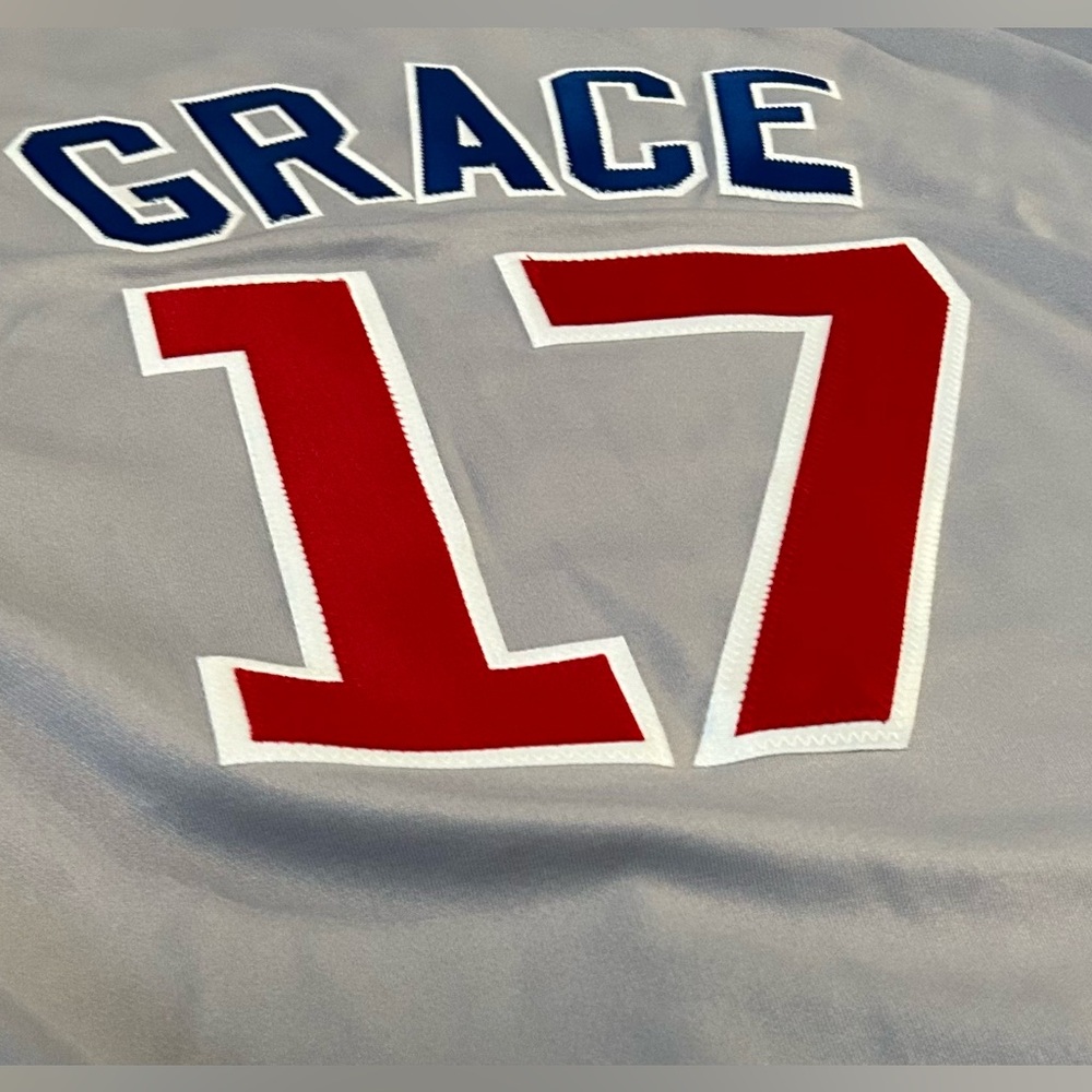 Majestic Authentic Chicago Cubs Mark Grace #17 Gray Baseball Jersey Men’s Sz: L - Picture 7 of 7
